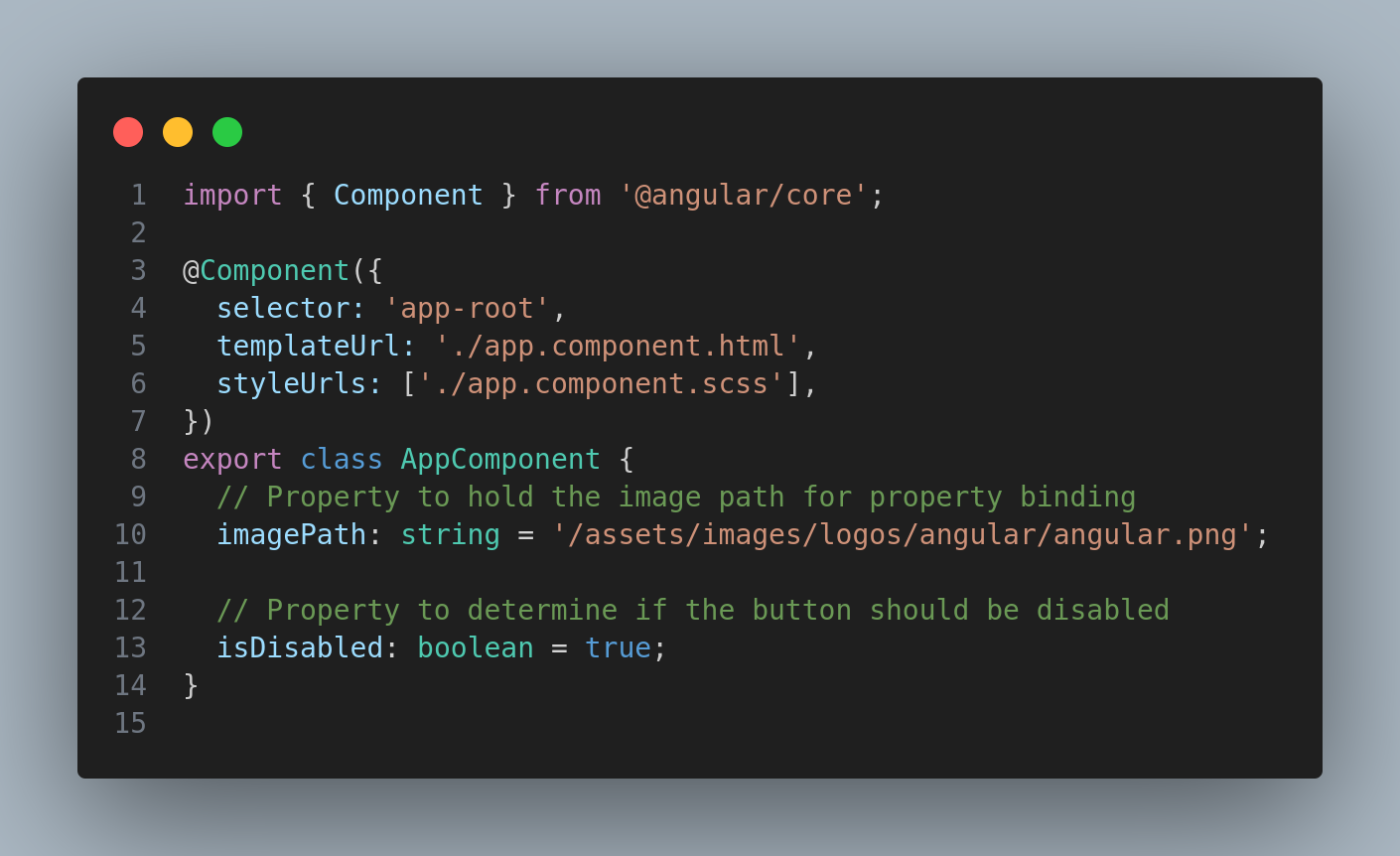 Example of Property Binding - app.component.ts