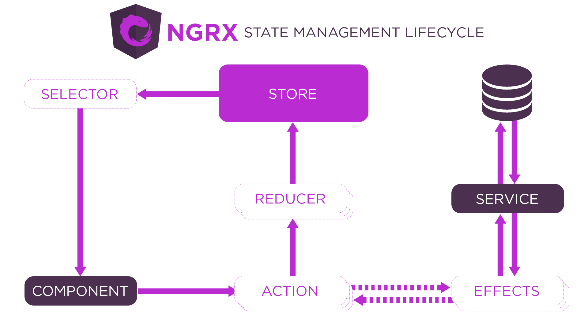 NGRX store state management lifecycle