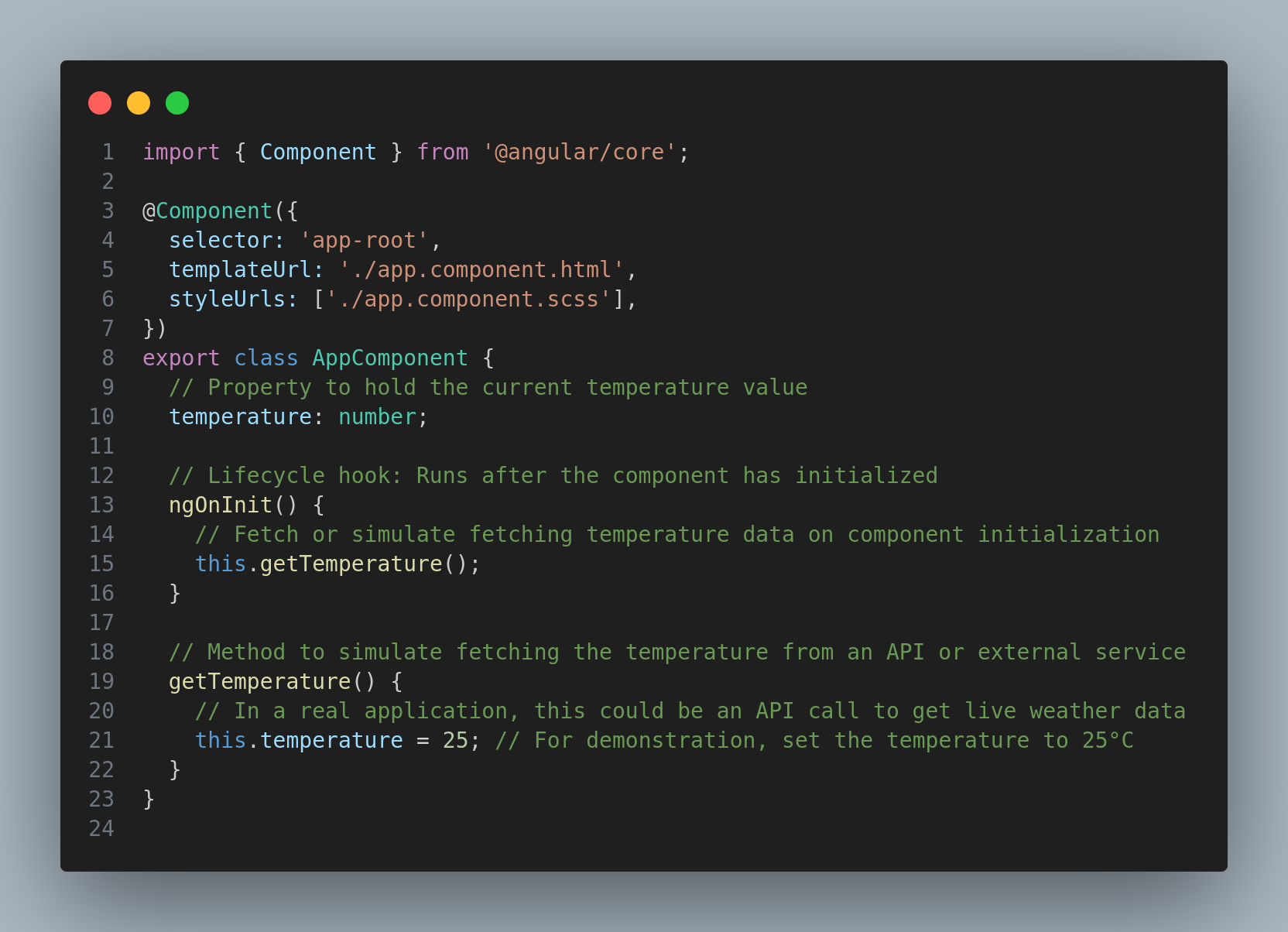 One-Way Data Binding in Action app componants ts
