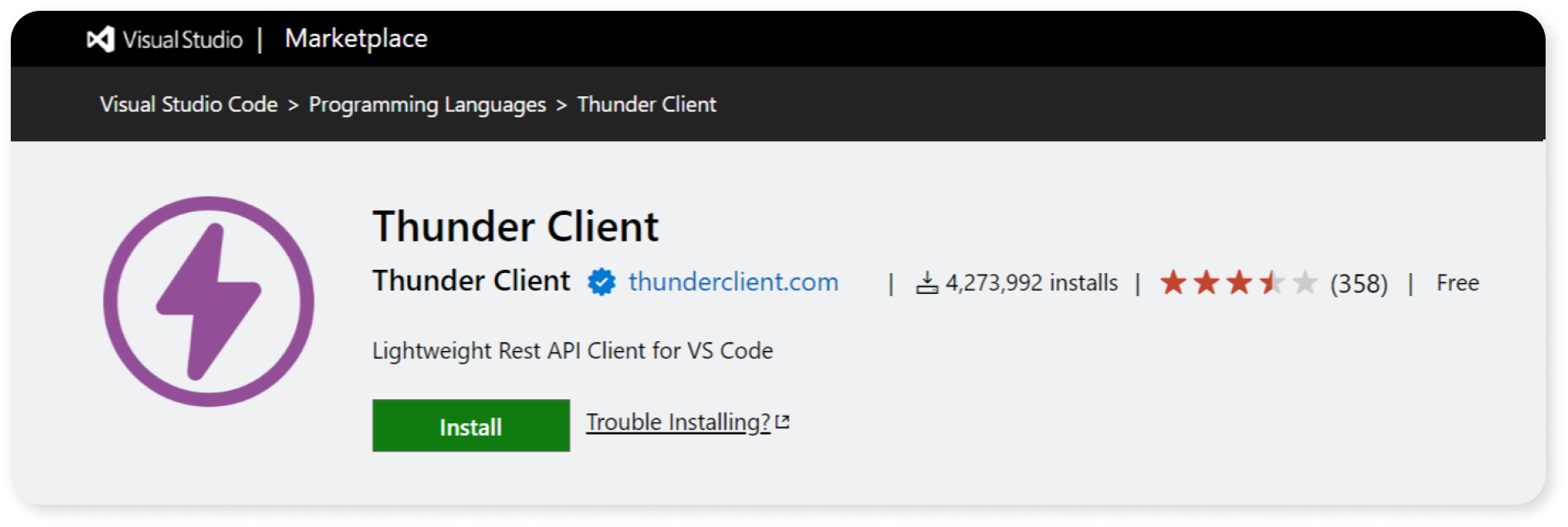 An image of Thunder Client