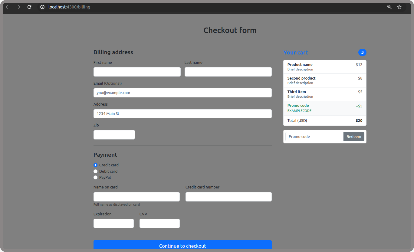 Billing application