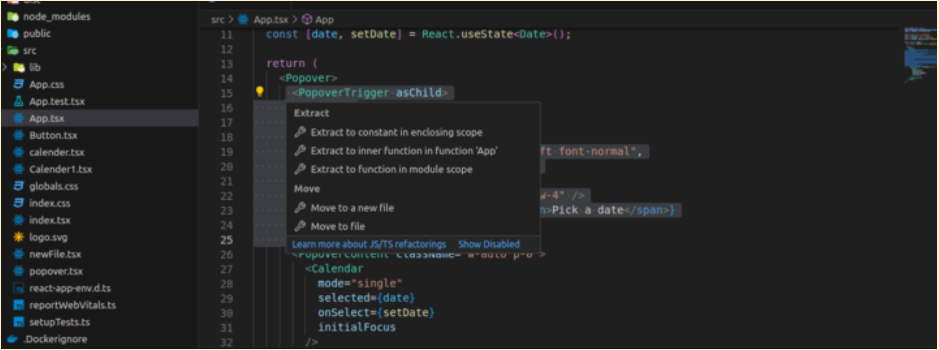 Extract to function in module scope