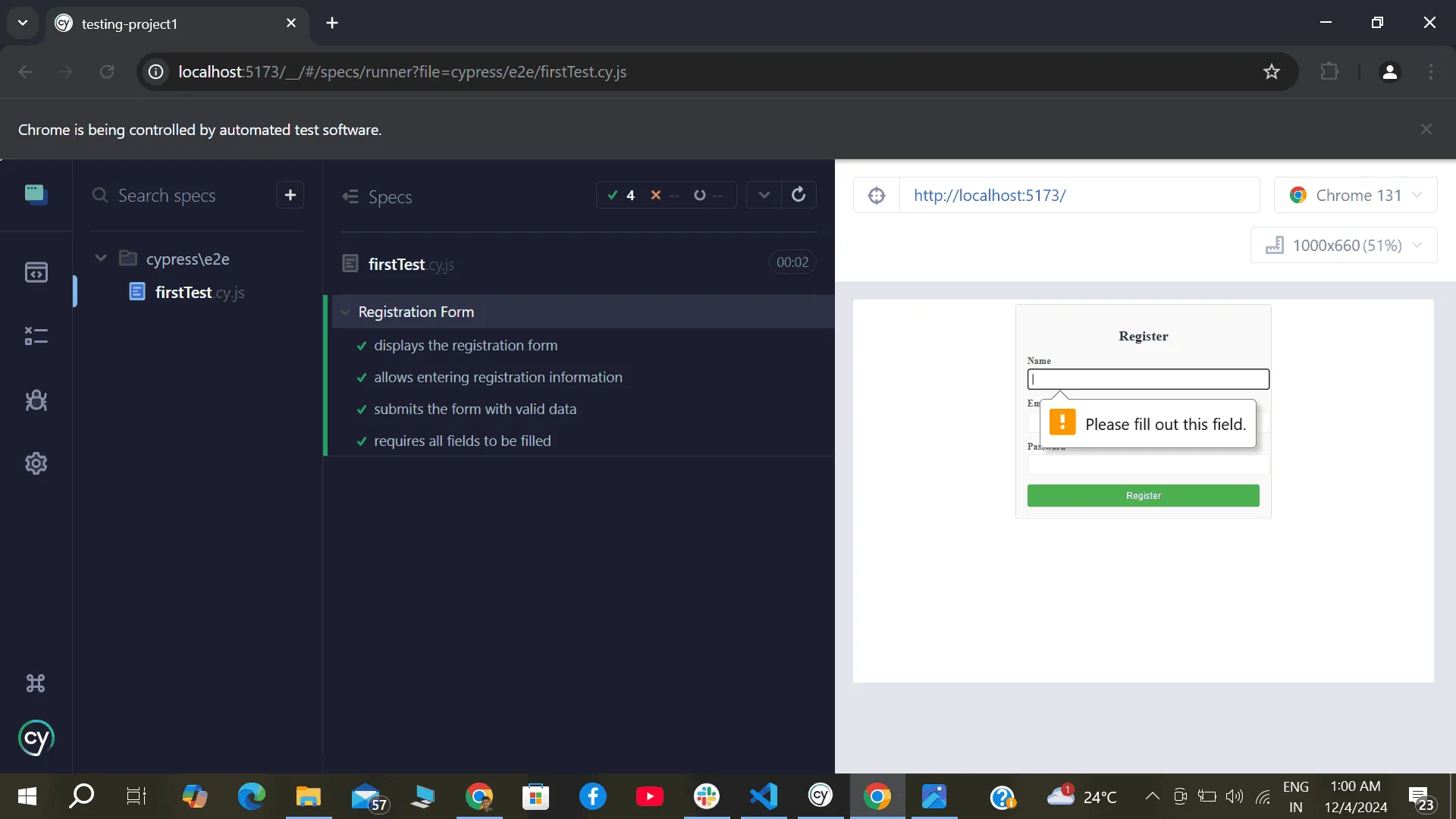 Field Validation for Empty Input Handling