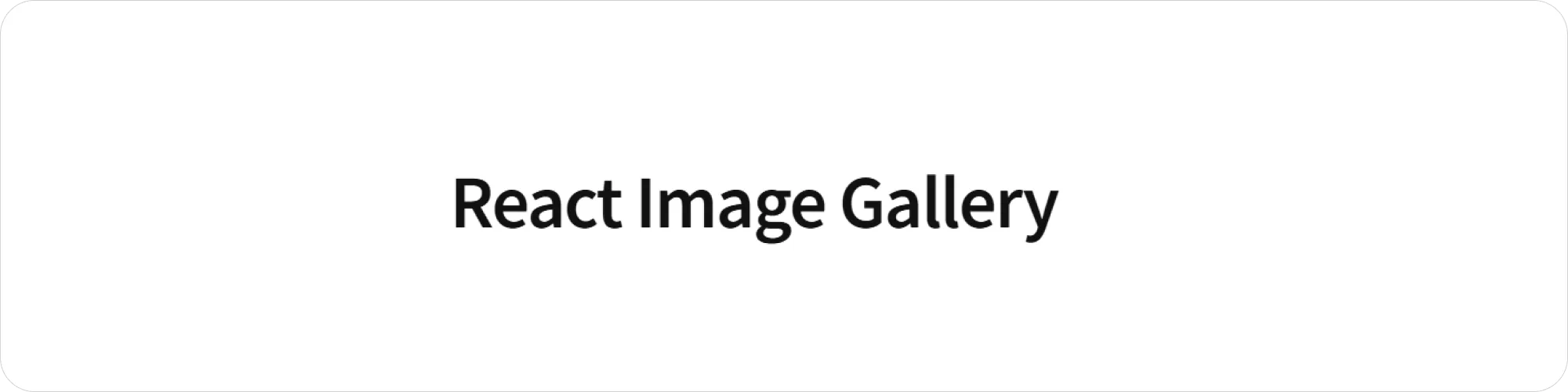 React Image Gallery