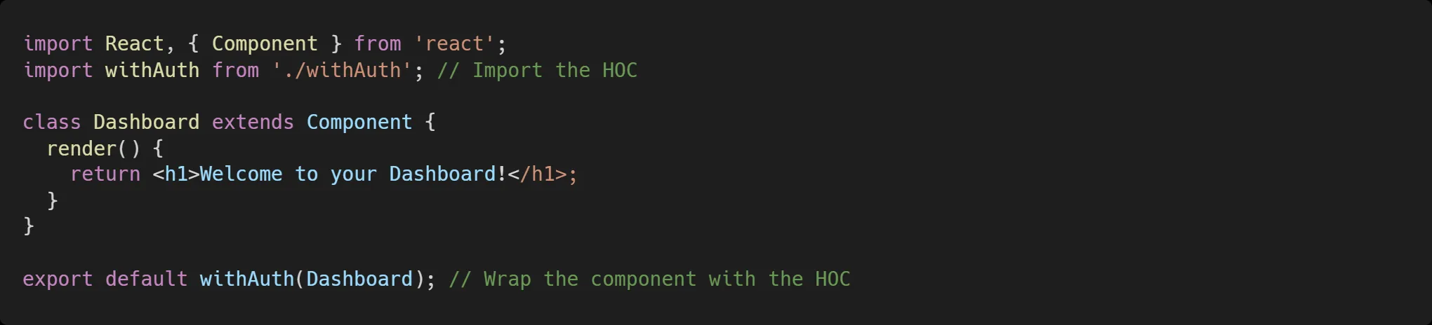 Using the HOC with a Component