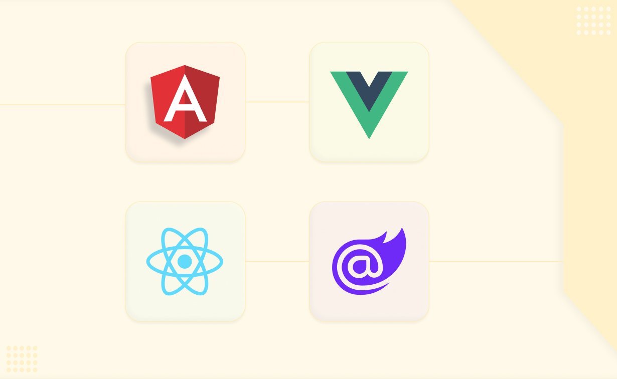 Comparison Between Blazor vs Angular vs React vs Vue