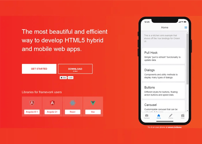 Mobile app framework - Onsen UI
